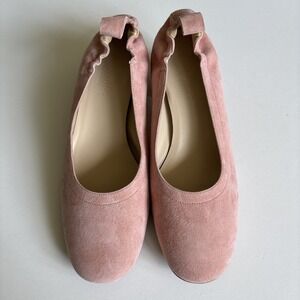 Everlane The Day Heel in Pink Suede Woman's Size 6 Block Pump Shoe Italy
